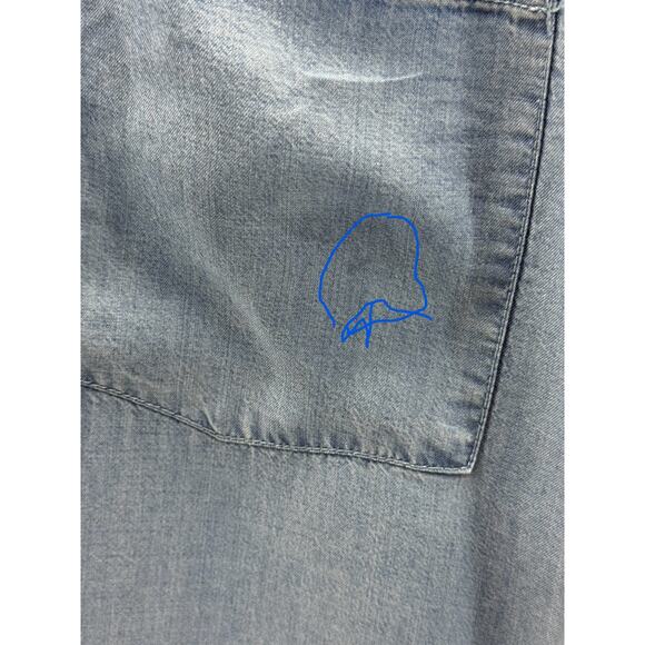 Terra & sky women’s 2X blue denim button up top - Picture 3 of 7